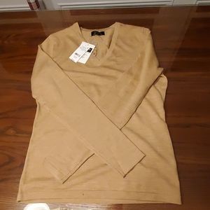 NWT Lord & Taylor Camel Merino Wool Sweater XS